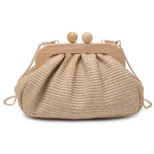 Wooden Woven Frame Clutch