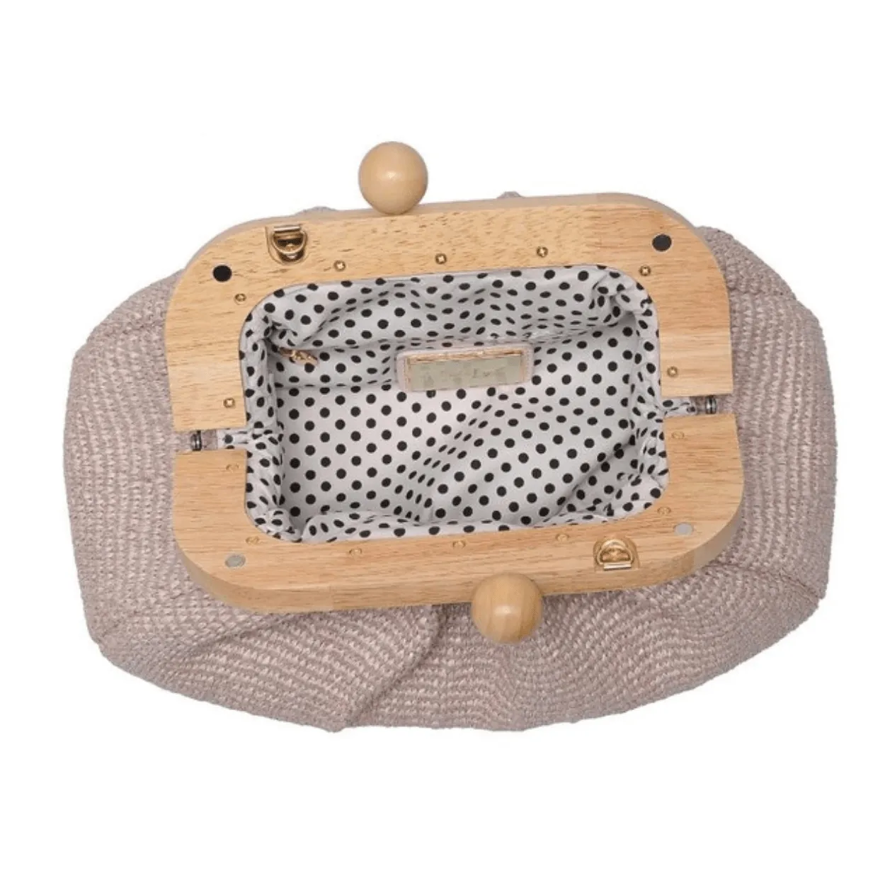 Wooden Woven Frame Clutch