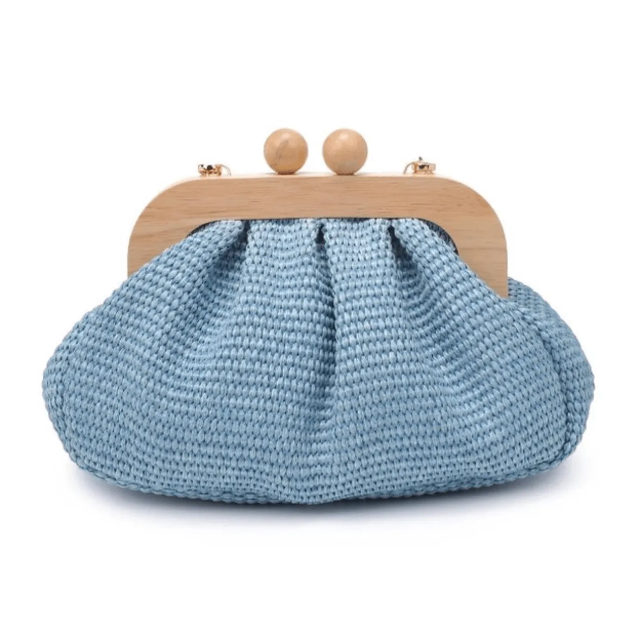 Wooden Woven Frame Clutch
