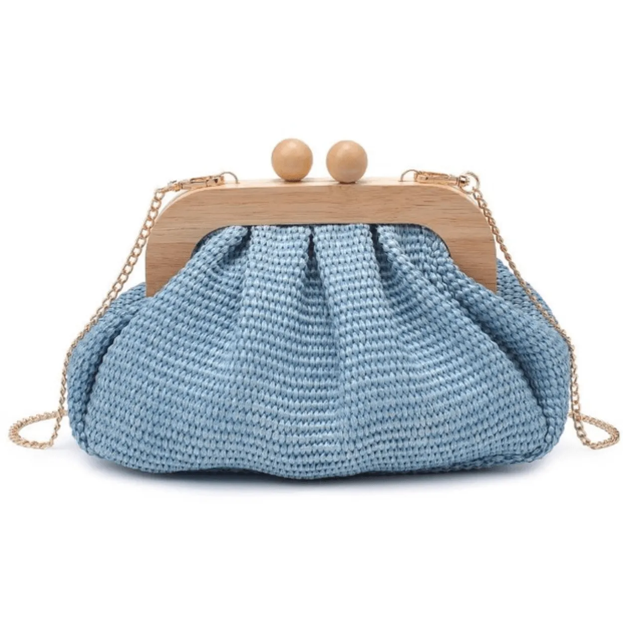 Wooden Woven Frame Clutch