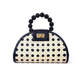 Woven Rattan Bella Statement Handbag