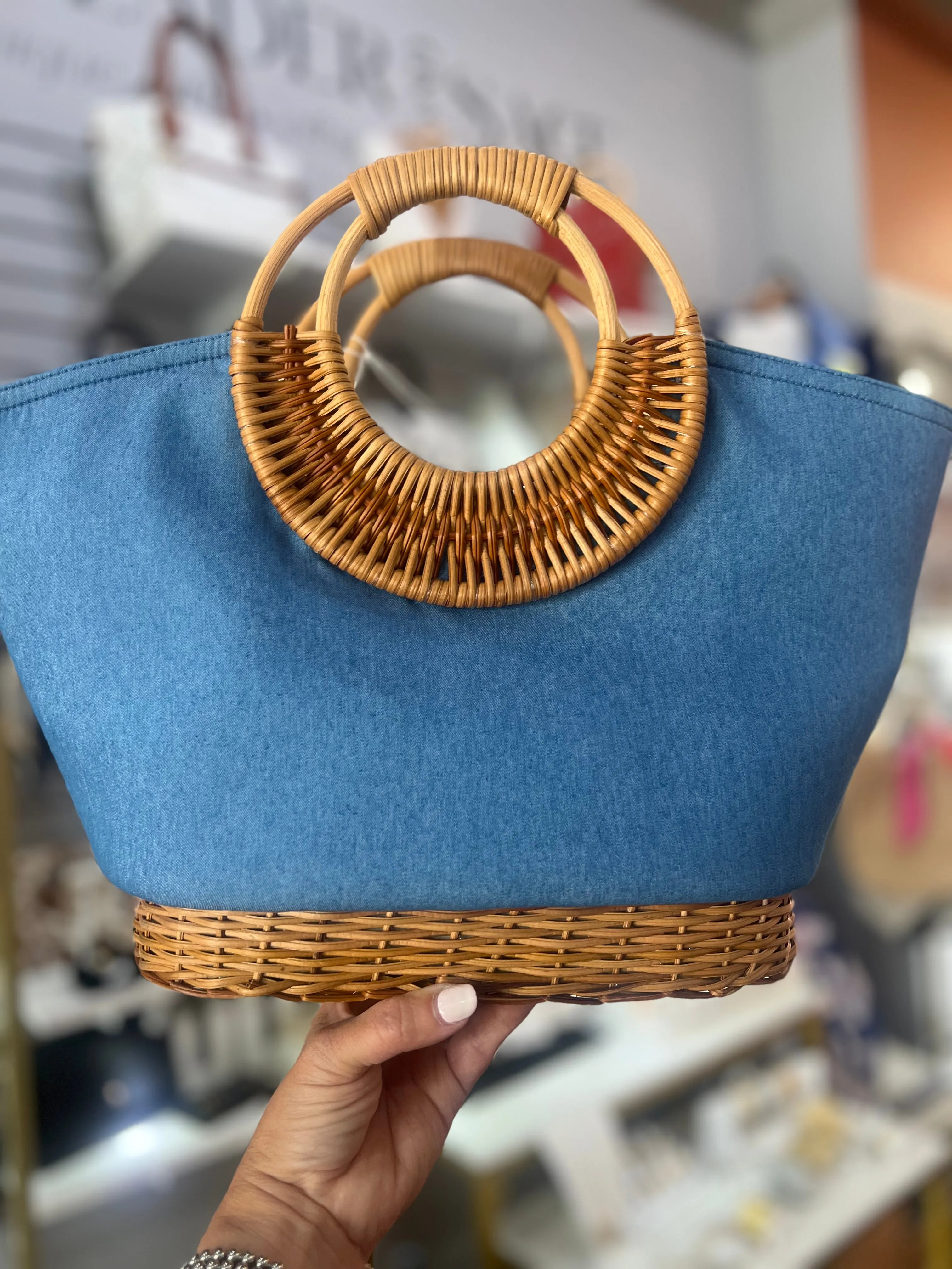 Woven Straw Handbag