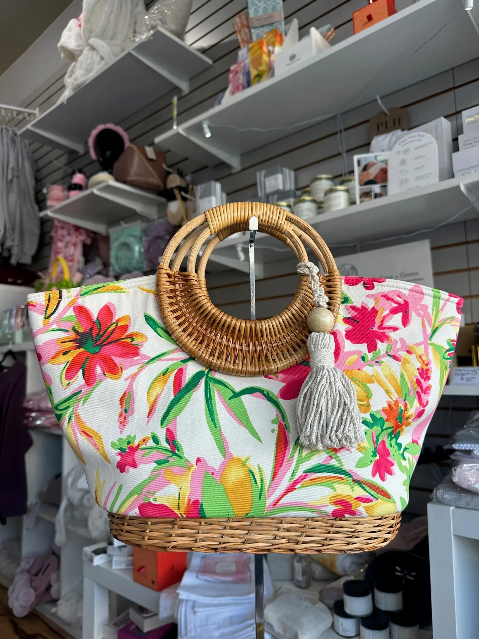 Woven Straw Handbag