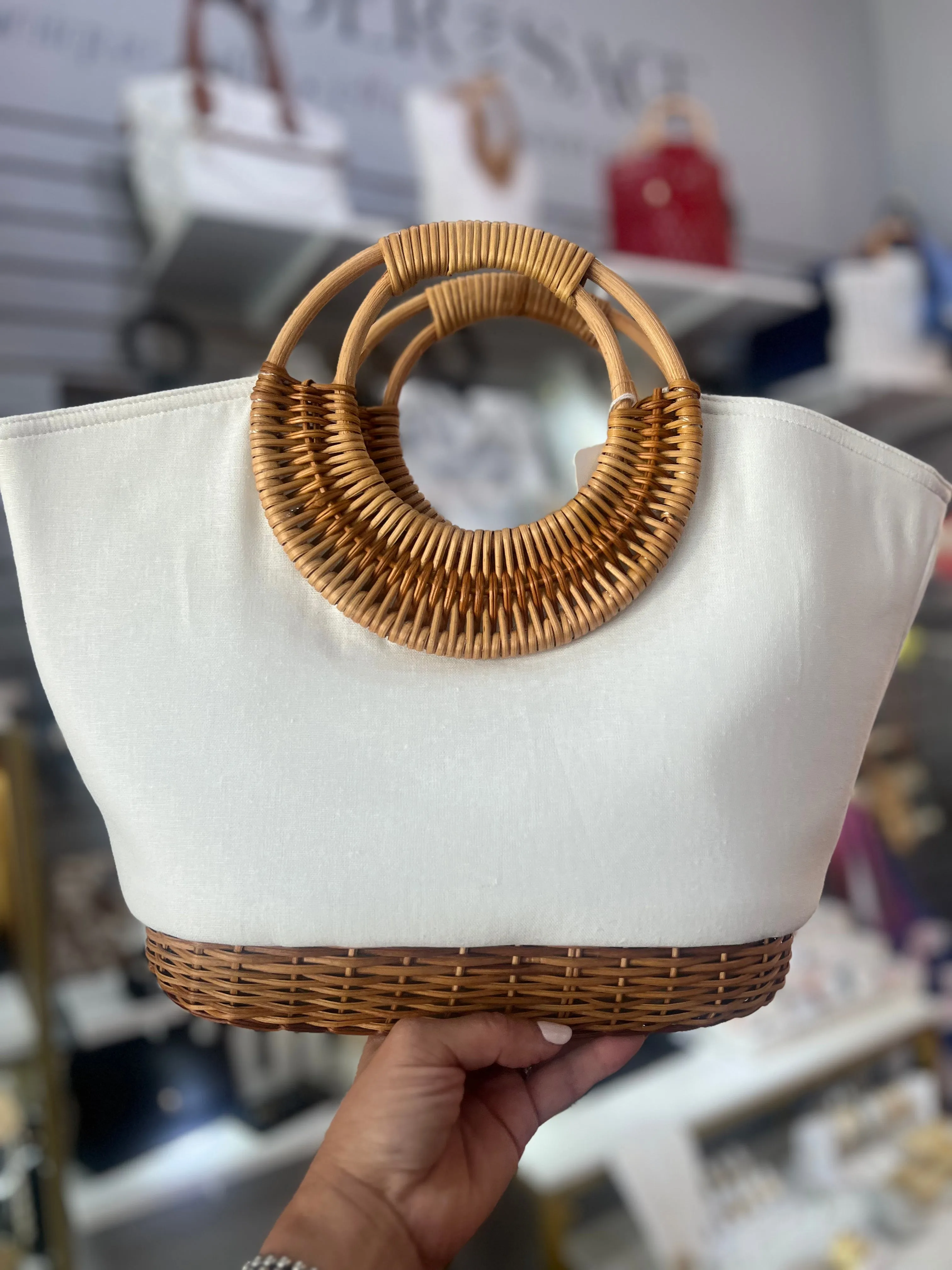 Woven Straw Handbag