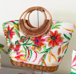 Woven Straw Handbag