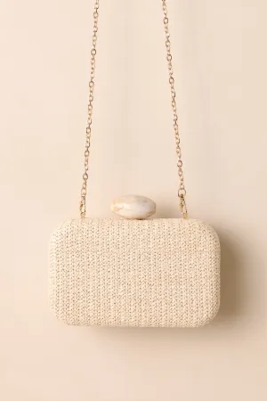 Wuthering Moors Beige Woven Clutch