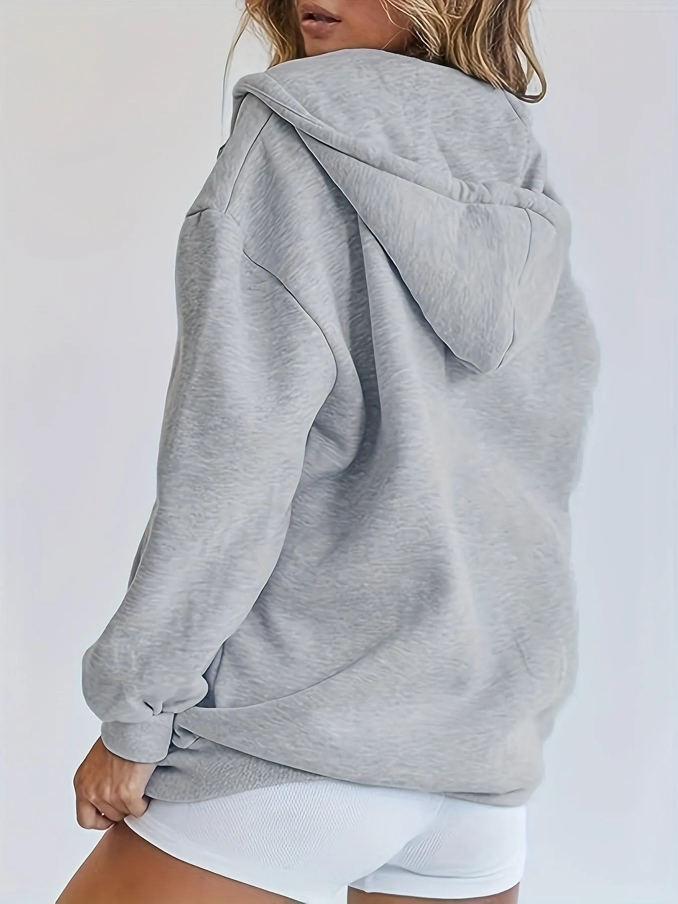 xieyinshe  Solid Color Zip Up Hoodies For Women, Long Sleeve Sports Sweatshirts Jacket With Pockets,Women's Sporty Sweatshirts