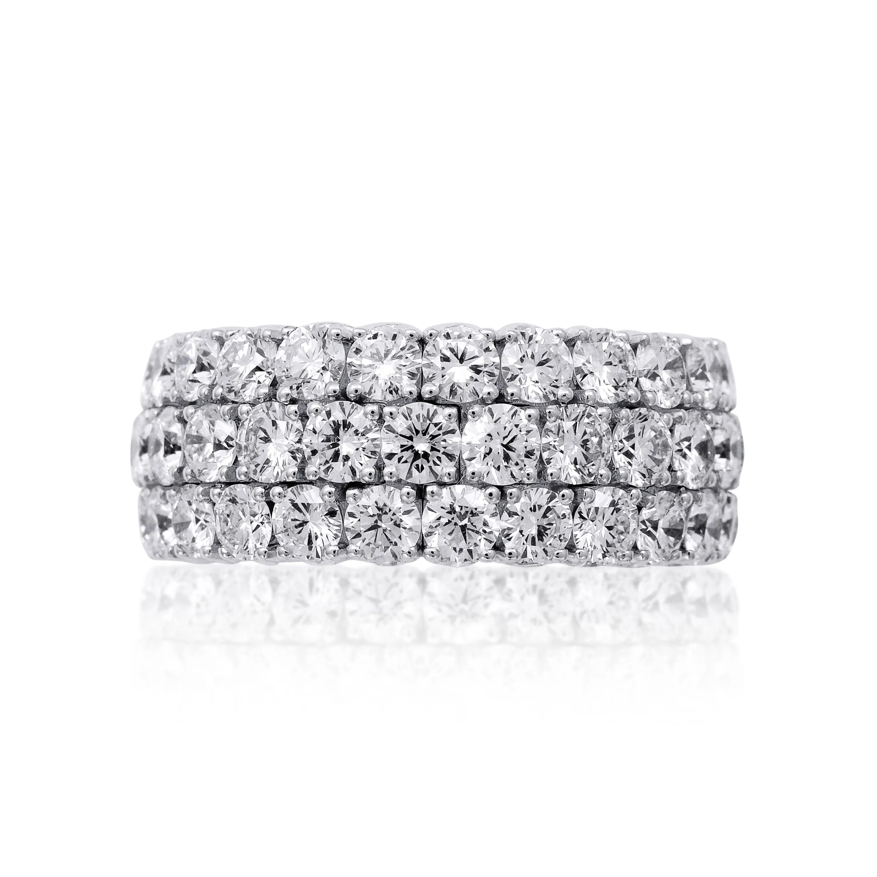 Xpandable™ three-row diamond band