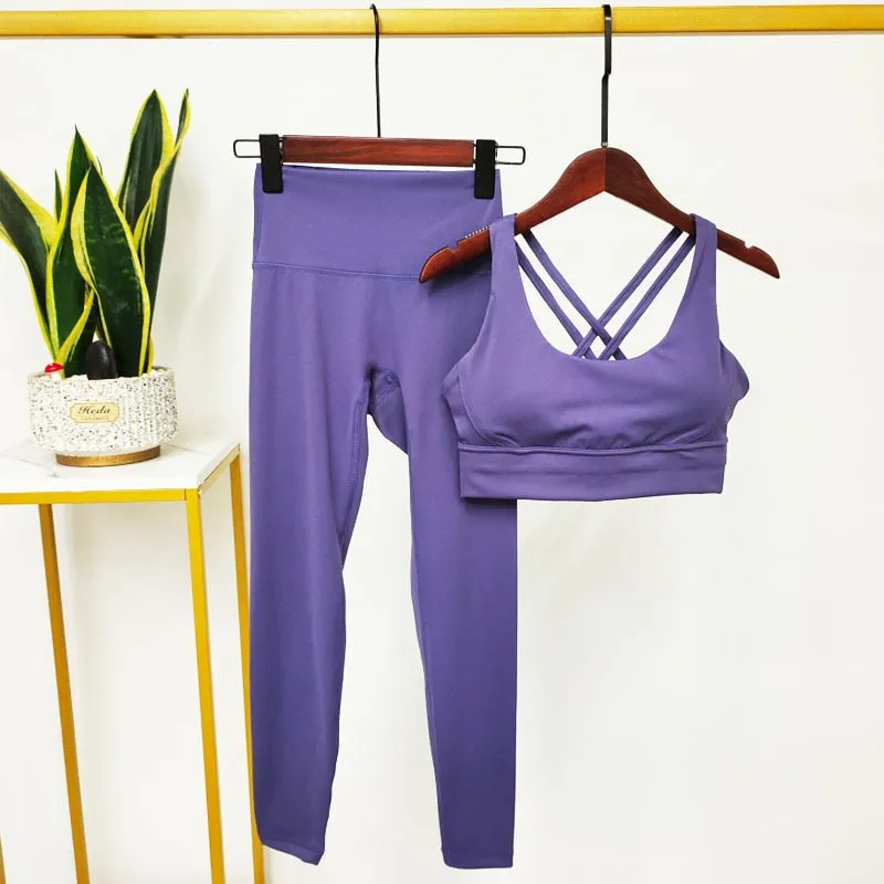 Yoga Sleeveless Gym Suit Set with Breathable Quick Dry Material for Women