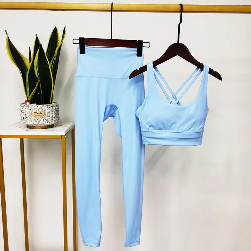 Yoga Sleeveless Gym Suit Set with Breathable Quick Dry Material for Women