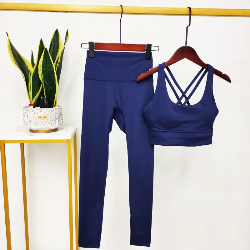 Yoga Sleeveless Gym Suit Set with Breathable Quick Dry Material for Women