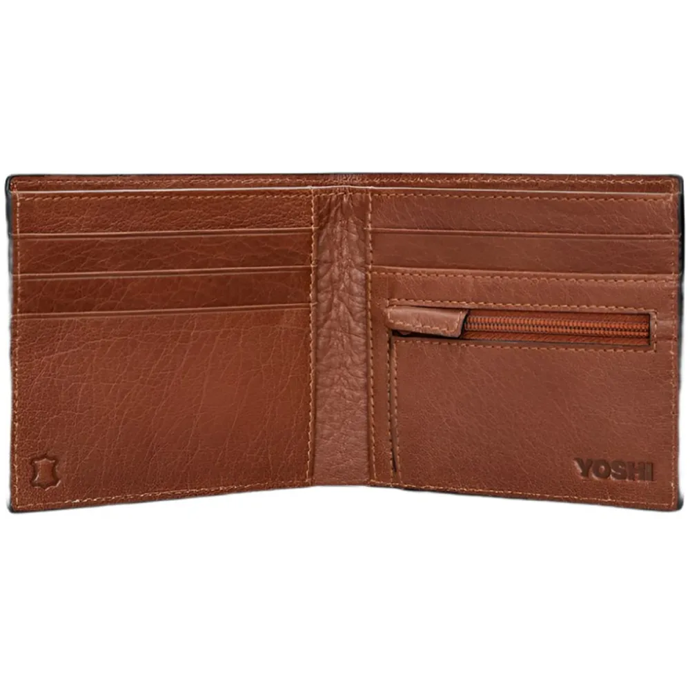 Yoshi Highland Cow Tweed Leather Wallet
