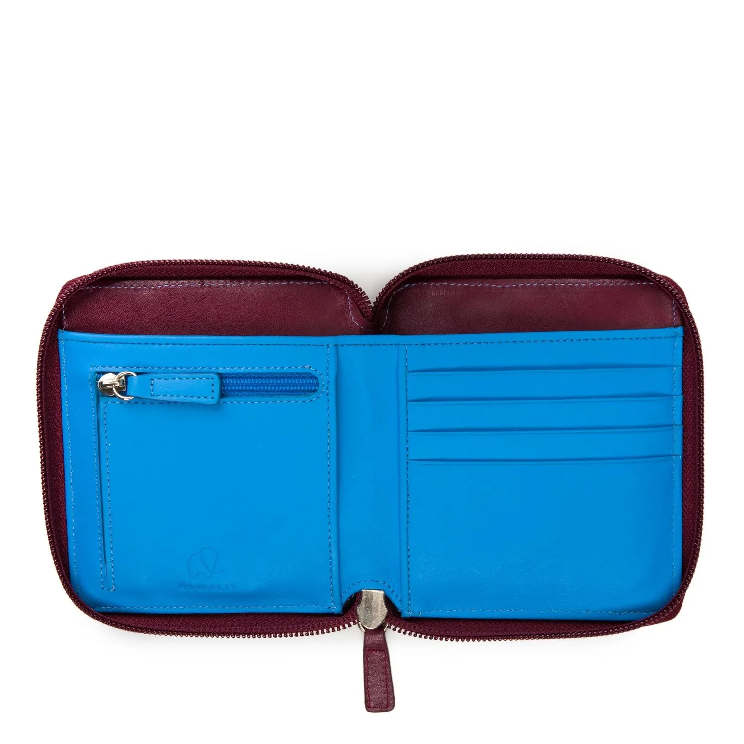 Zip Around Wallet Burgundy/Sea