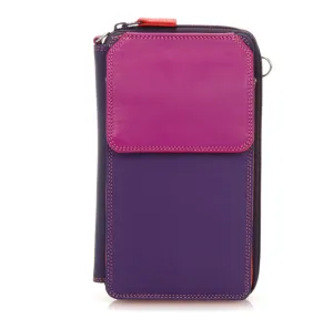 Zip Round Multi Purse with Shoulder Strap Sangria